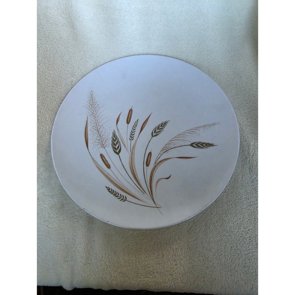 Vintage Beverly by Prolon Melamine Platter 7500 Harvest Wheat 10 Inch Round